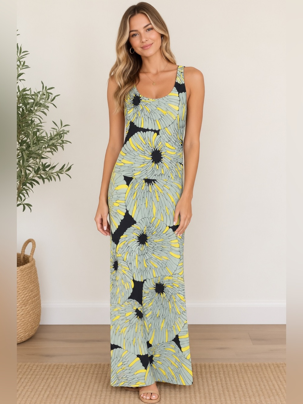 SKFK Keila Women’s Sleeveless Floral Maxi Dress